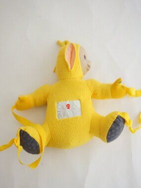 Vintage 1990s Teletubbies Laa-Laa Yellow Plush Retro TV Character Kid's Backpack